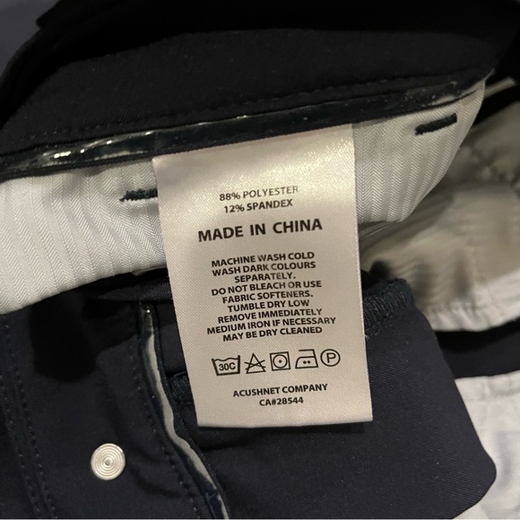 Footjoy Men’s Performance Tapered Fit (Euro) Golf Trousers Pants - Navy 32x32 - Picture 6 of 7